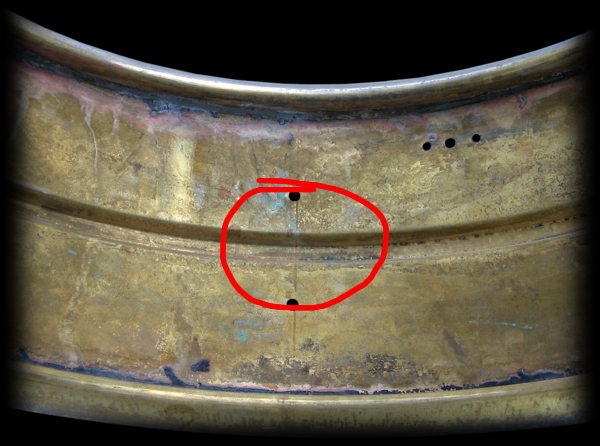 6.5x14 Ludwig (Conn era) one-piece brass shell 30s - Silver Anniversary - rolled and spun